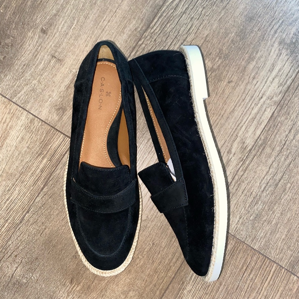Caslon Black Suede Loafers Size 6